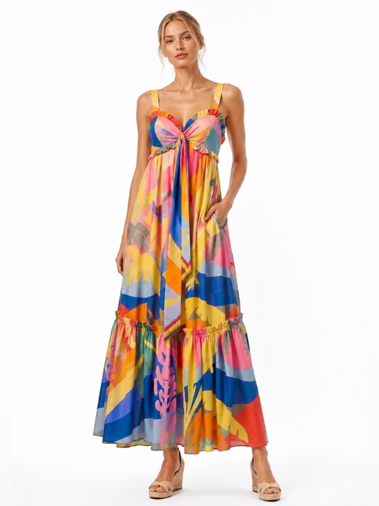 FARM Rio Dresses & Skirts - FARM Rio Tropical Sunset Cotton Maxi Dress Size M NWT
